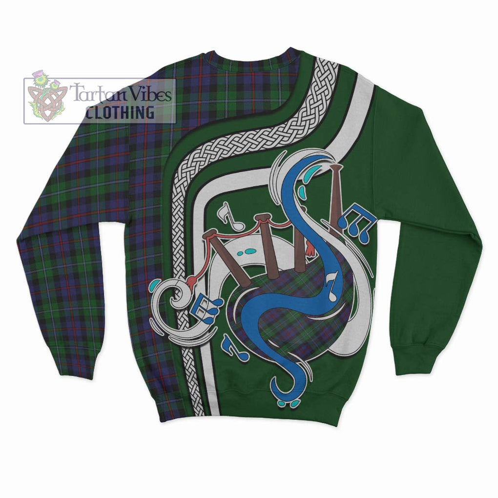 Campbell of Cawdor Tartan Sweatshirt with Epic Bagpipe Style - Tartanvibesclothing Shop