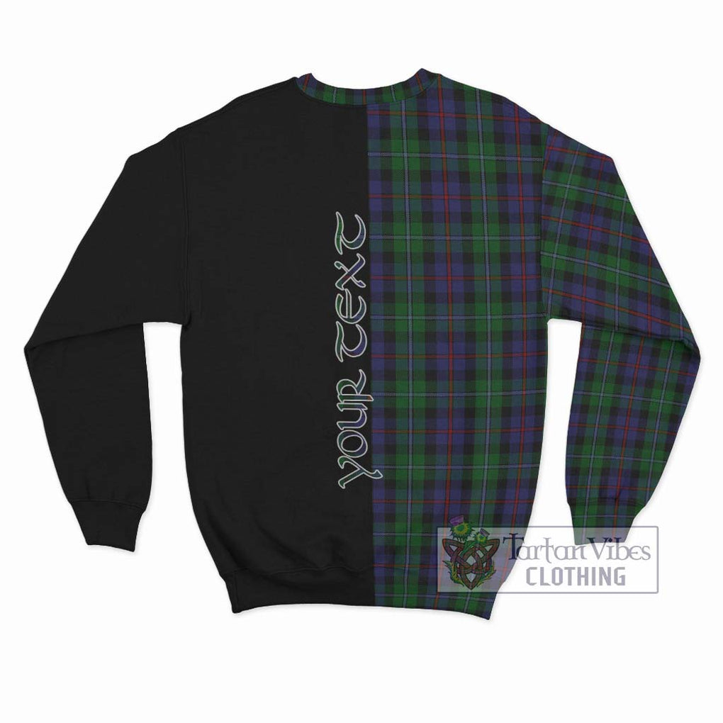 Campbell of Cawdor Tartan Sweatshirt with Family Crest and Half Of Me Style - Tartanvibesclothing Shop