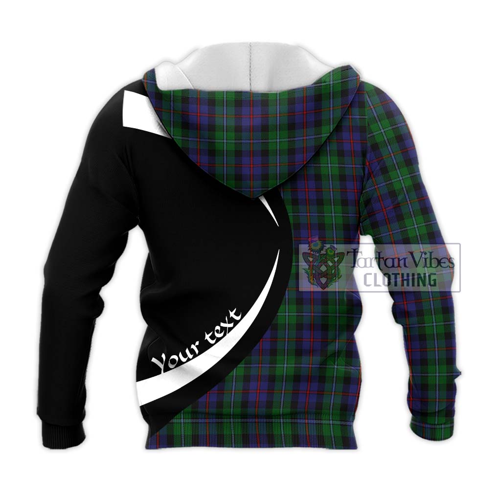 Campbell of Cawdor Tartan Knitted Hoodie with Family Crest Circle Style - Tartan Vibes Clothing