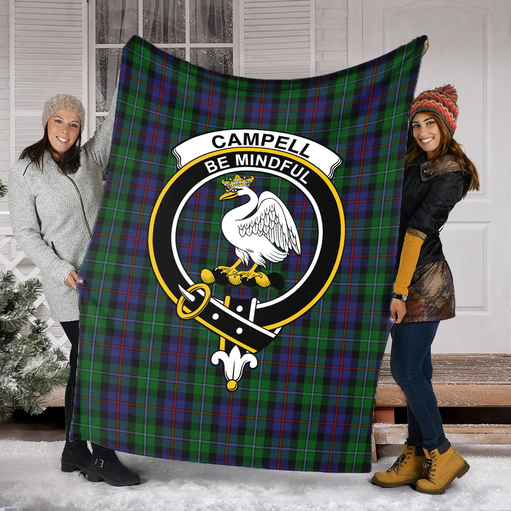 Campbell of Cawdor Tartan Blanket with Family Crest - Tartan Vibes Clothing