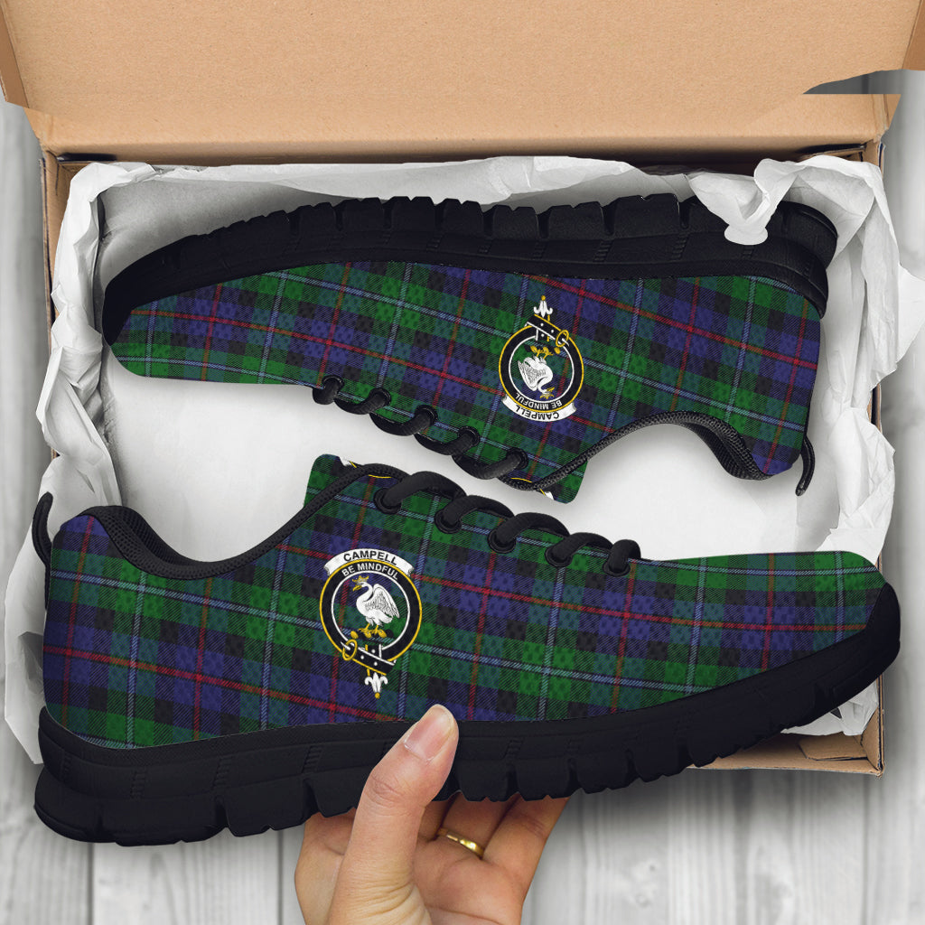 Campbell of Cawdor Tartan Sneakers with Family Crest - Tartan Vibes Clothing