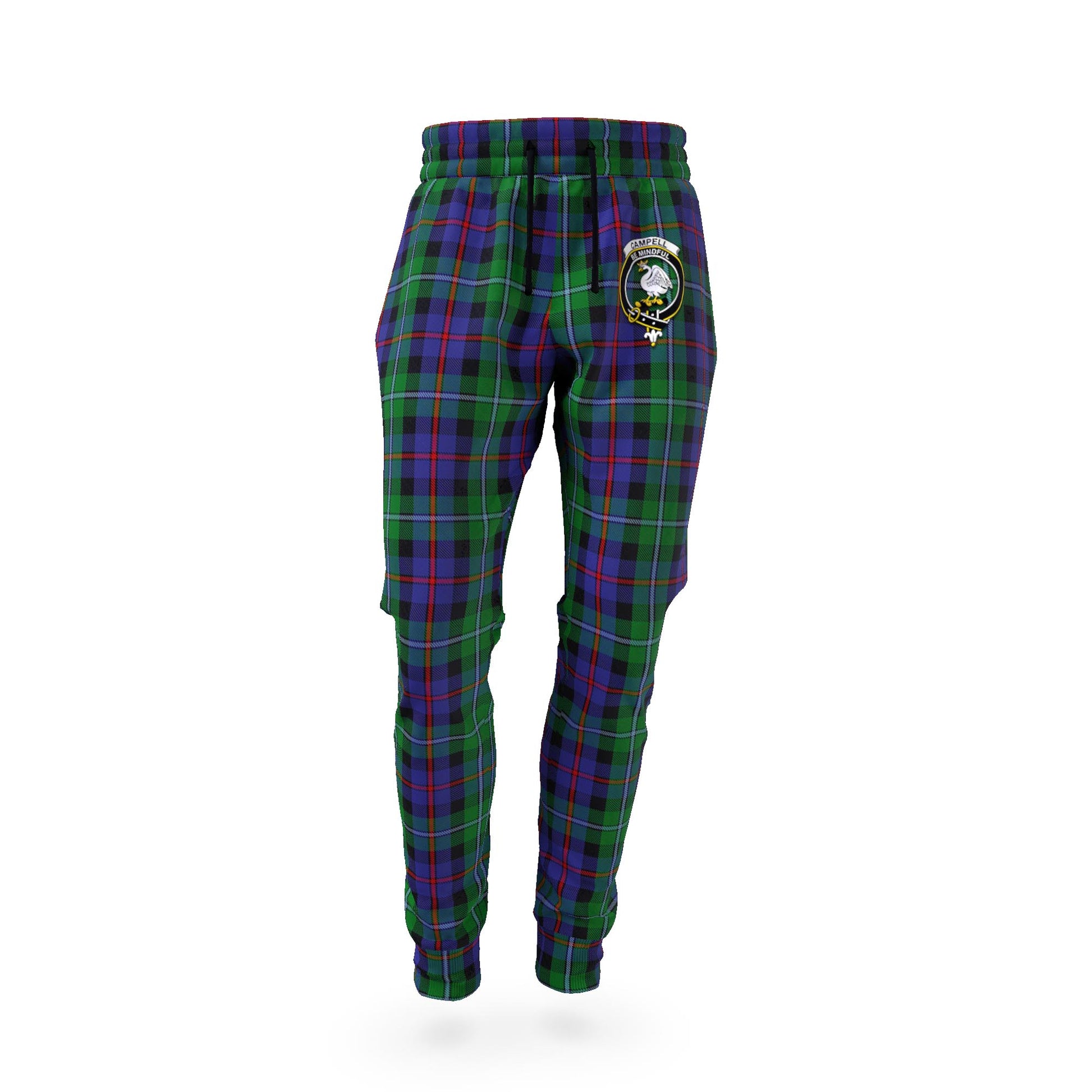 Campbell of Cawdor Tartan Joggers Pants with Family Crest - Tartanvibesclothing