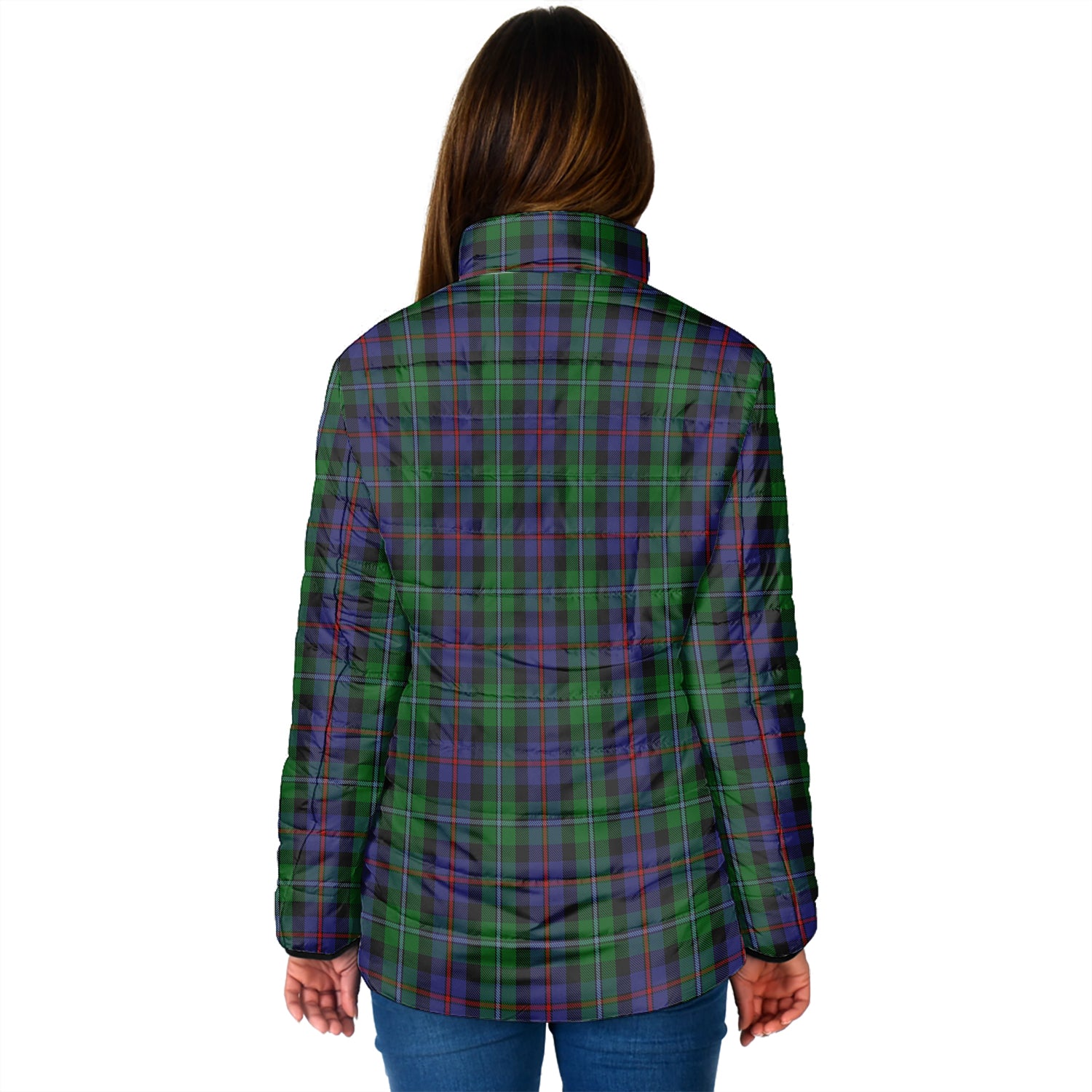 Campbell of Cawdor Tartan Padded Jacket with Family Crest - Tartan Vibes Clothing