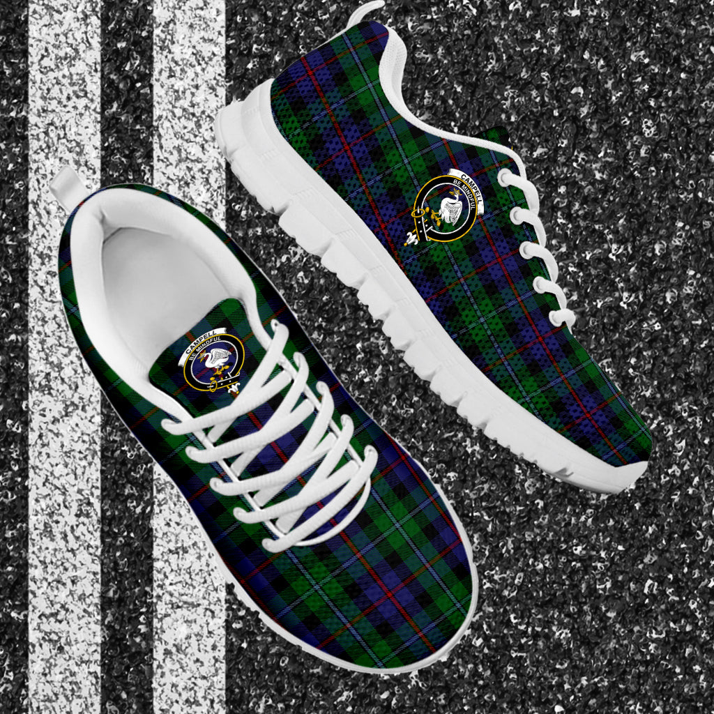 Campbell of Cawdor Tartan Sneakers with Family Crest - Tartan Vibes Clothing