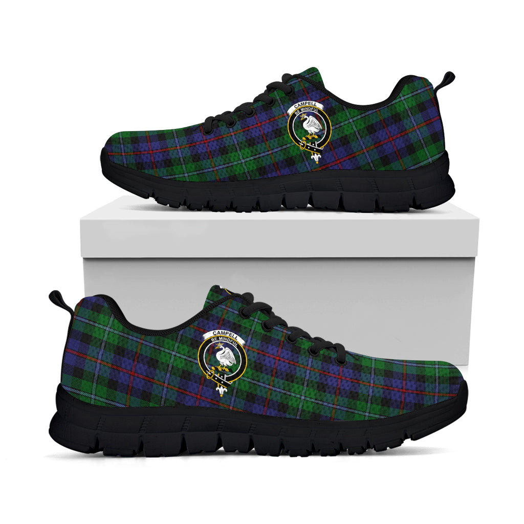 Campbell of Cawdor Tartan Sneakers with Family Crest - Tartan Vibes Clothing