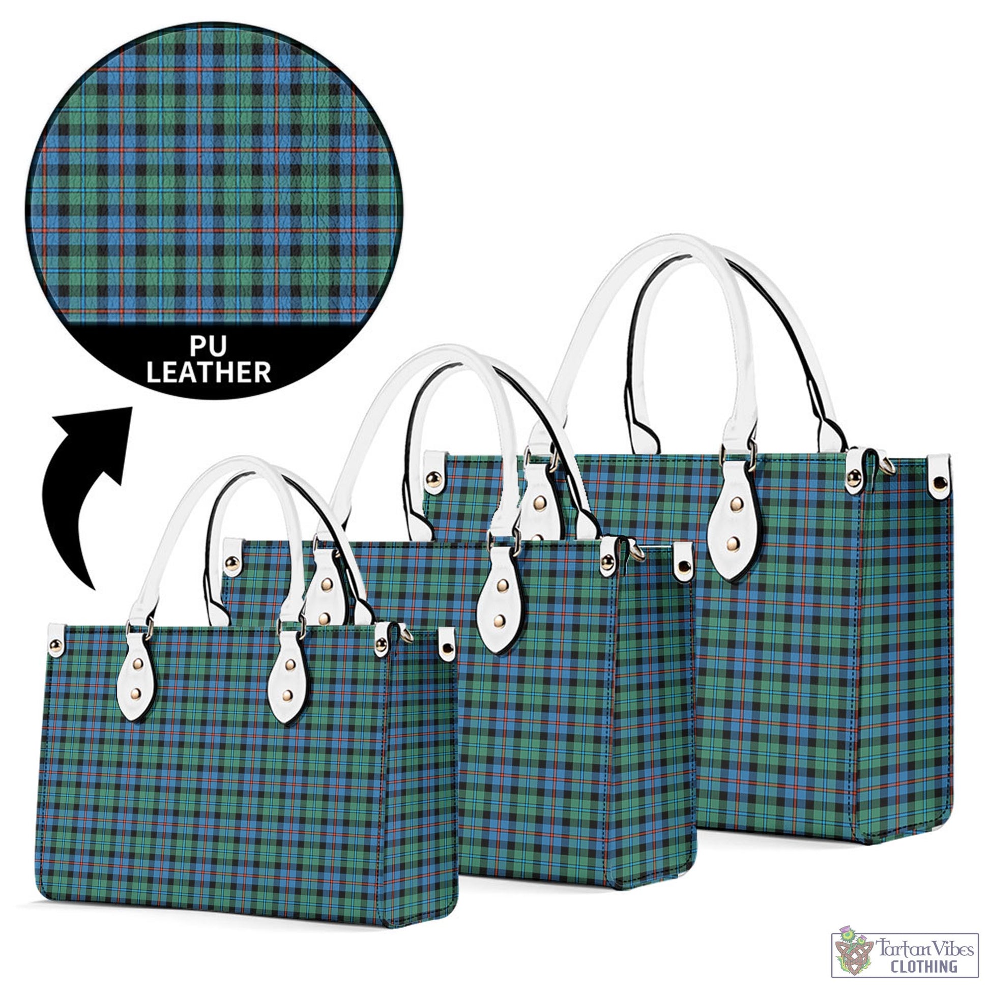 Tartan Vibes Clothing Campbell of Cawdor Ancient Tartan Luxury Leather Handbags