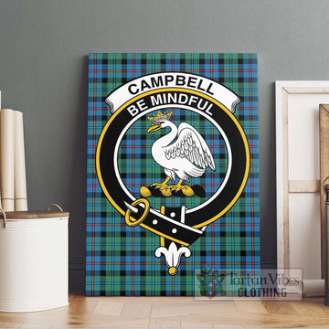 Campbell of Cawdor Ancient Tartan Canvas Print Wall Art with Family Crest