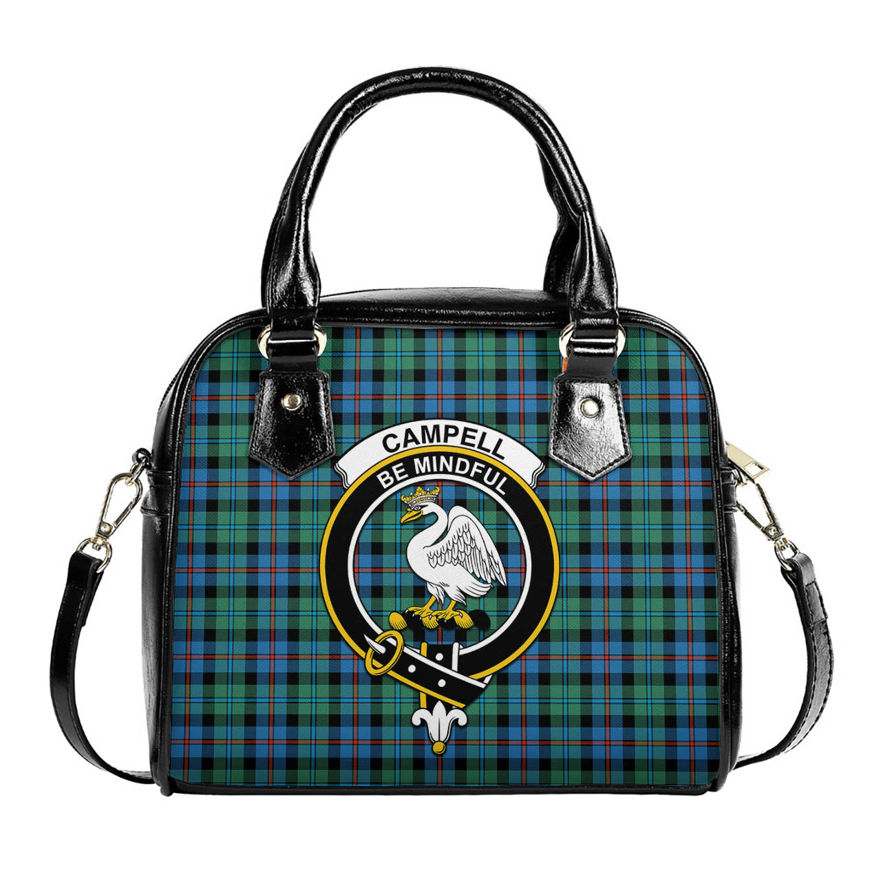 Campbell of Cawdor Ancient Tartan Shoulder Handbags with Family Crest One Size 6*25*22 cm - Tartanvibesclothing