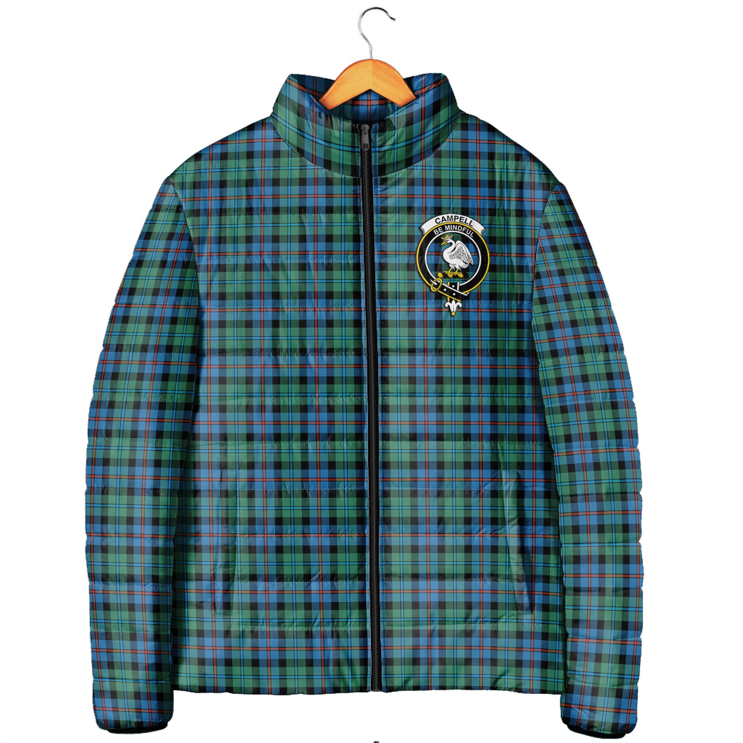 Campbell of Cawdor Ancient Tartan Padded Jacket with Family Crest Men's Padded Jacket - Tartan Vibes Clothing