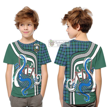 Campbell of Cawdor Ancient Tartan Kid T-Shirt with Epic Bagpipe Style