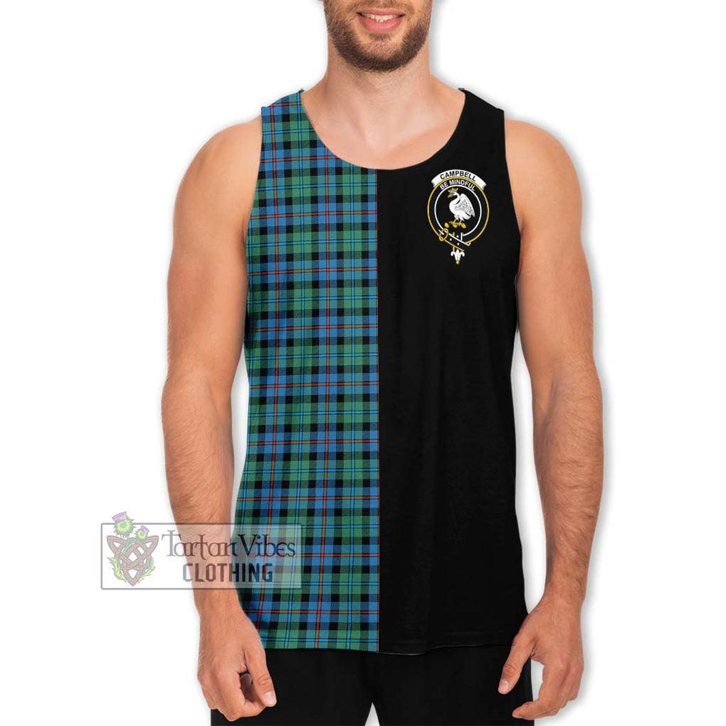 Campbell of Cawdor Ancient Tartan Men's Tank Top with Family Crest and Half Of Me Style Men - Tartanvibesclothing Shop