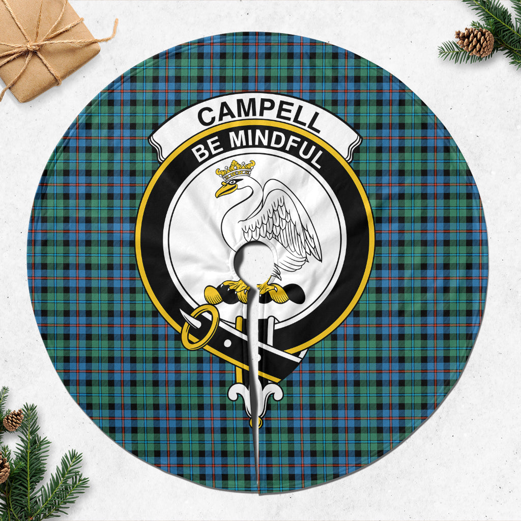 Campbell of Cawdor Ancient Tartan Christmas Tree Skirt with Family Crest - Tartanvibesclothing