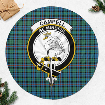 Campbell of Cawdor Ancient Tartan Christmas Tree Skirt with Family Crest