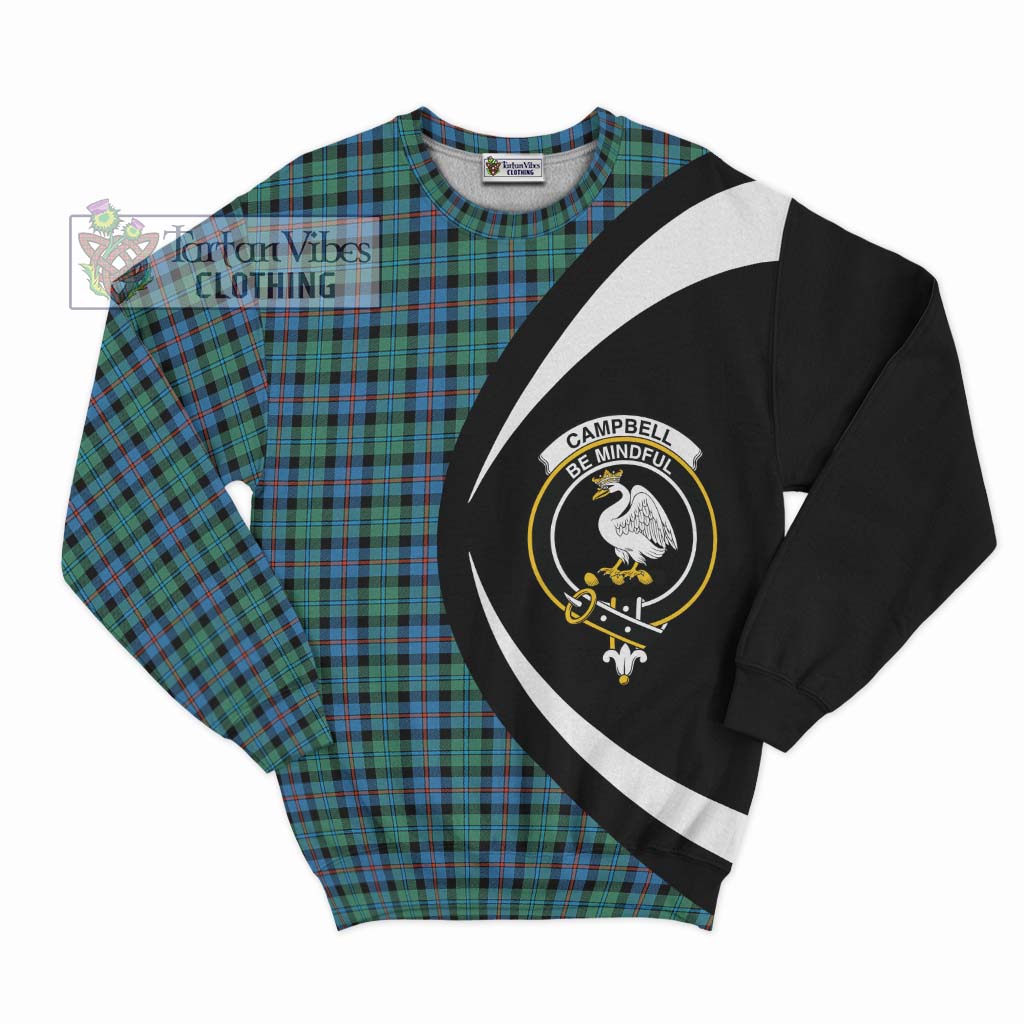 Campbell of Cawdor Ancient Tartan Sweatshirt with Family Crest Circle Style Unisex - Tartan Vibes Clothing