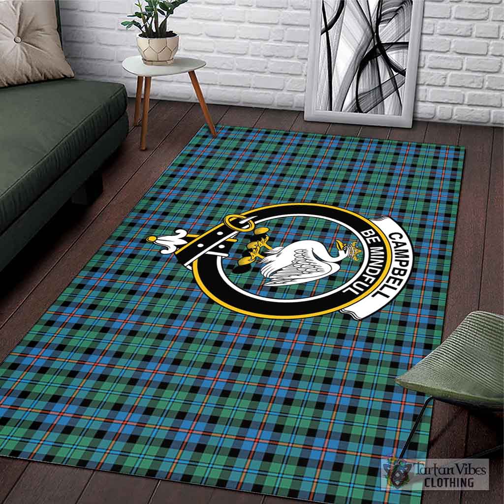 Tartan Vibes Clothing Campbell of Cawdor Ancient Tartan Area Rug with Family Crest