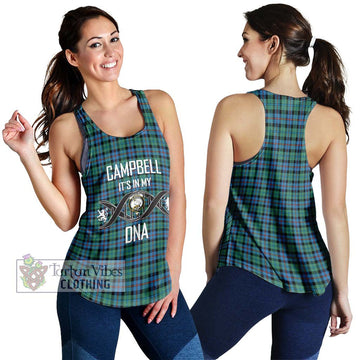 Campbell of Cawdor Ancient Tartan Women's Racerback Tanks with Family Crest DNA In Me Style