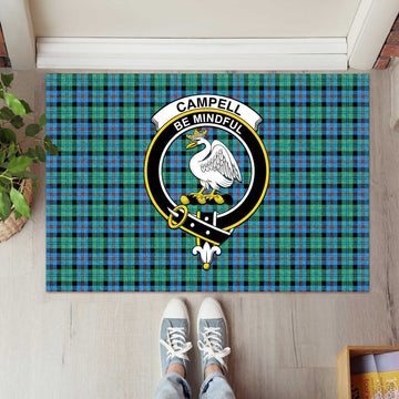 Campbell of Cawdor Ancient Tartan Door Mat with Family Crest