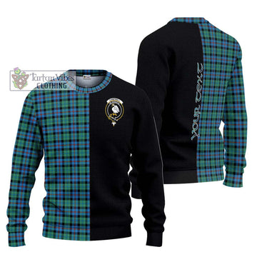 Campbell of Cawdor Ancient Tartan Ugly Sweater with Family Crest and Half Of Me Style