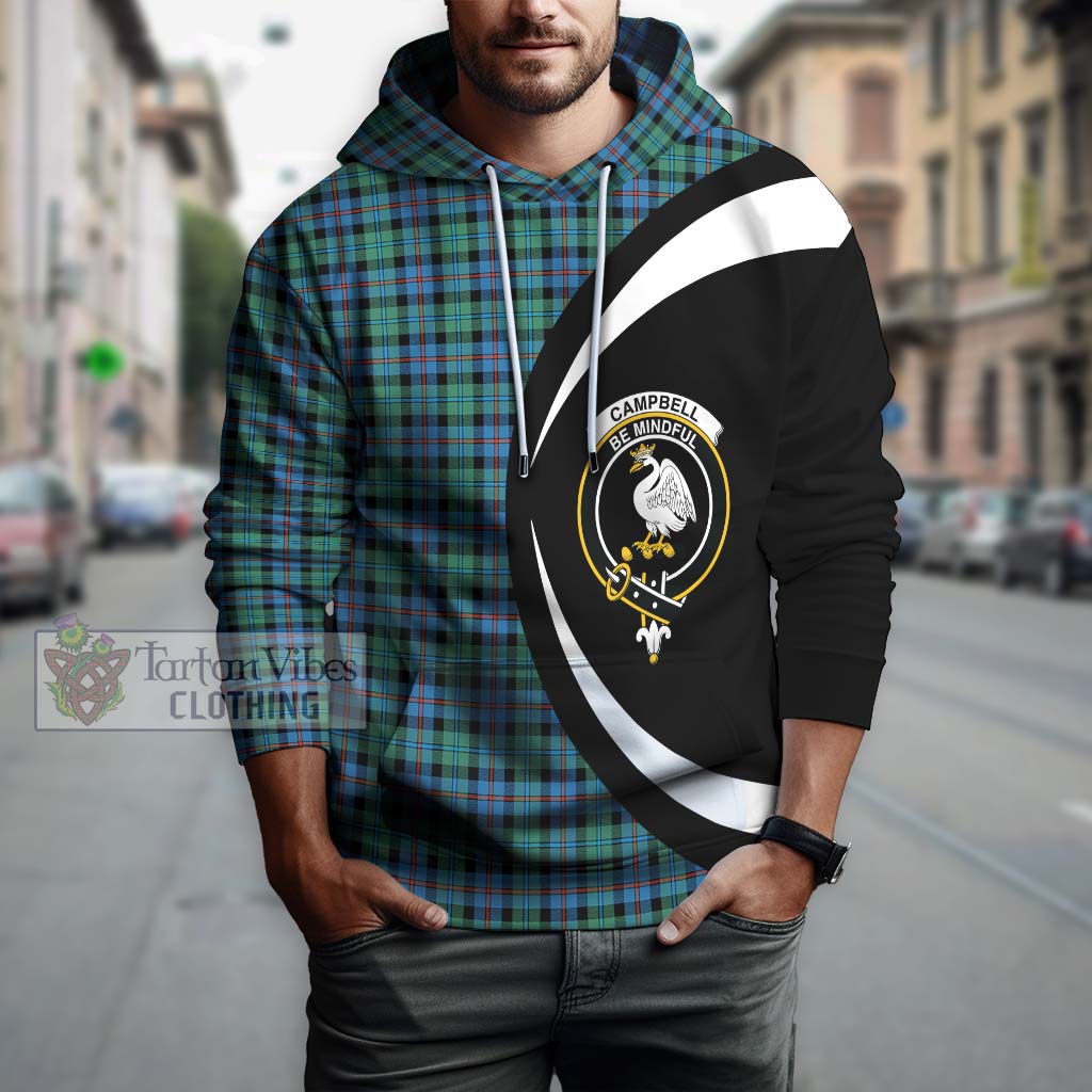 Tartan Vibes Clothing Campbell of Cawdor Ancient Tartan Hoodie with Family Crest Circle Style