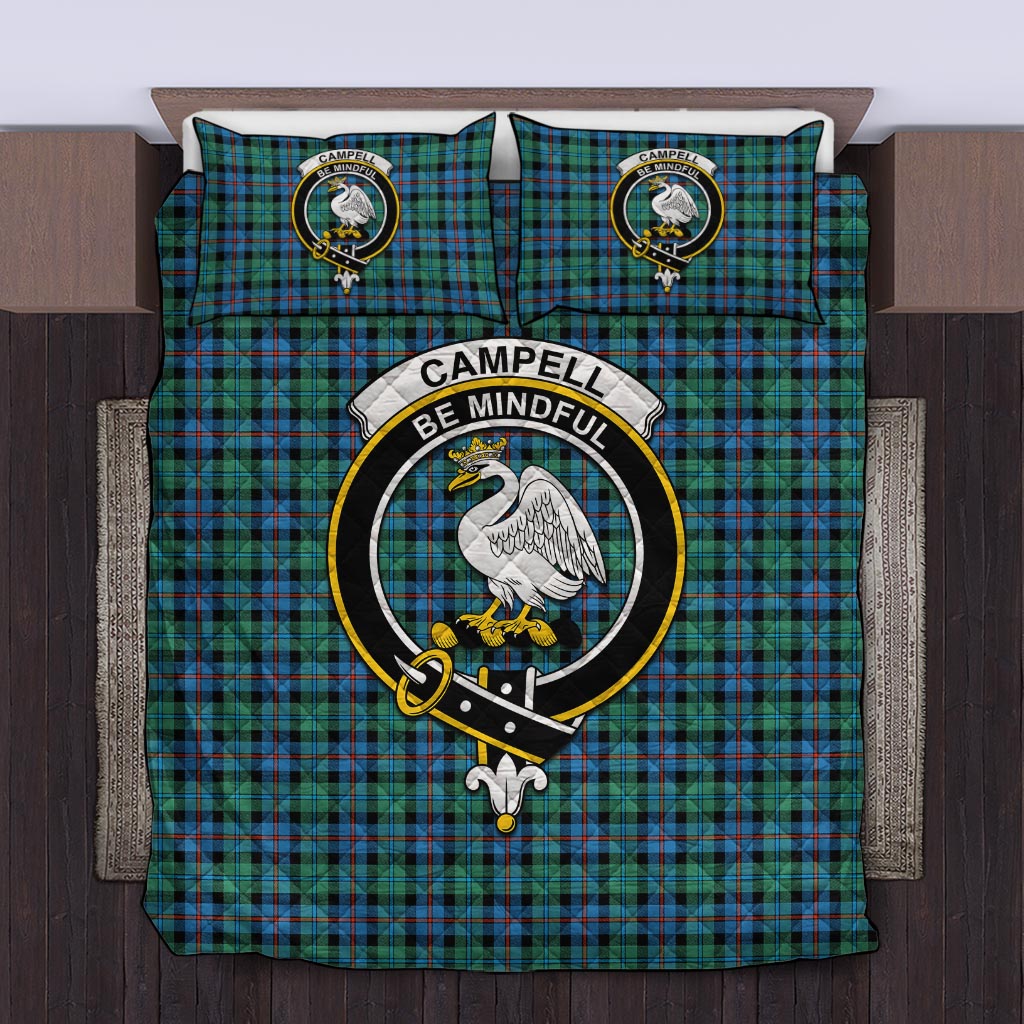 Campbell of Cawdor Ancient Tartan Quilt Bed Set with Family Crest Twin - Tartan Vibes Clothing