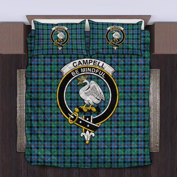 Campbell of Cawdor Ancient Tartan Quilt Bed Set with Family Crest