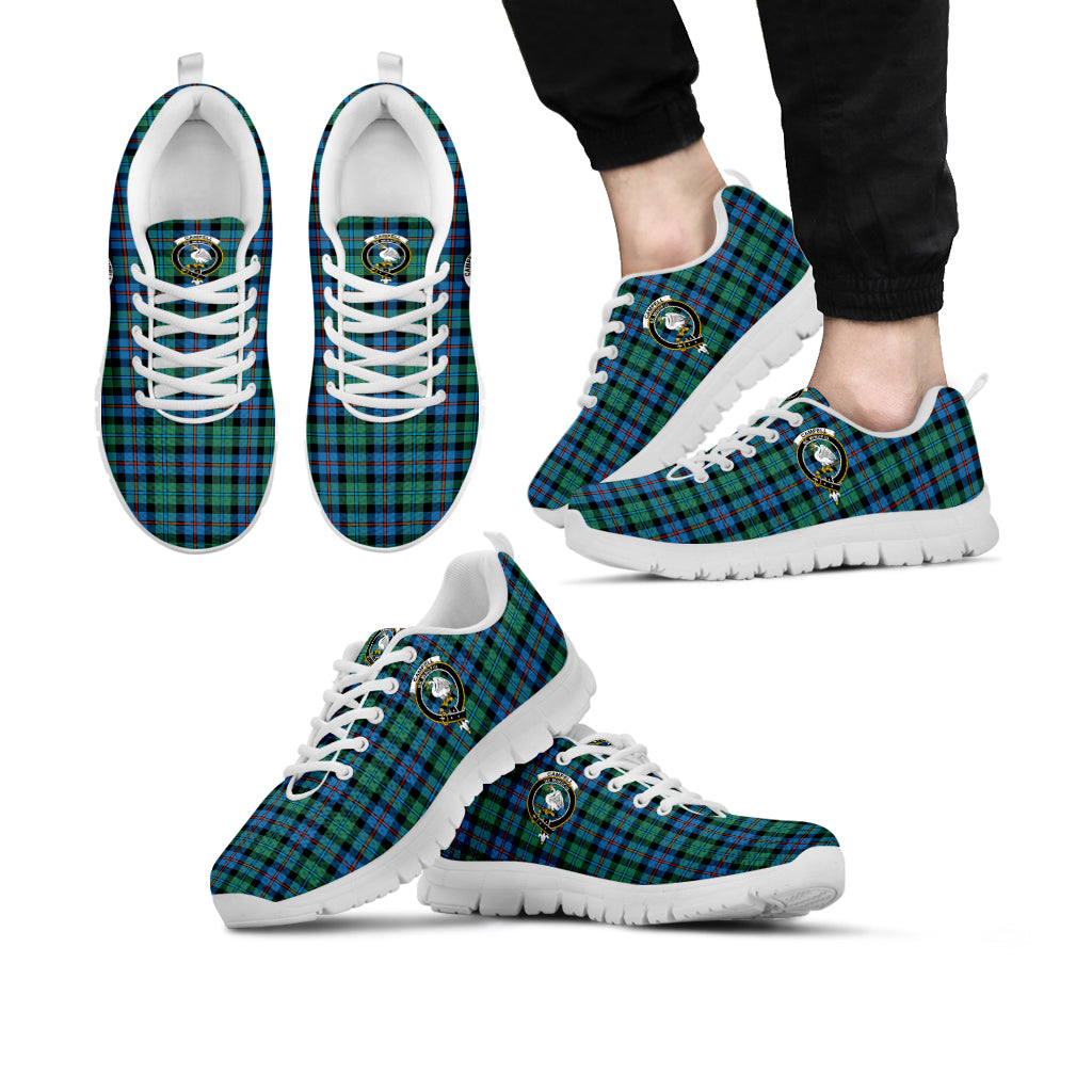 Campbell of Cawdor Ancient Tartan Sneakers with Family Crest Kid's Sneakers - Tartan Vibes Clothing