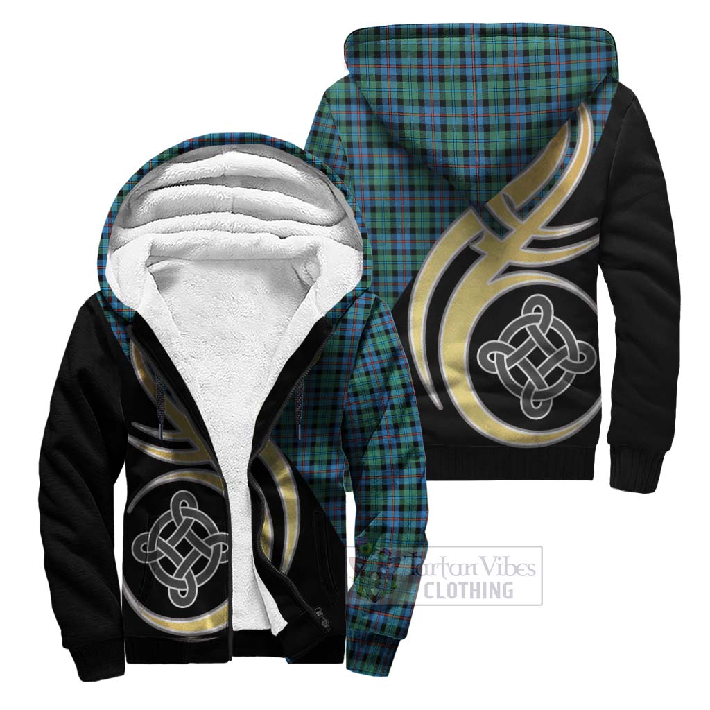 Campbell of Cawdor Ancient Tartan Sherpa Hoodie with Family Crest and Celtic Symbol Style Unisex S - Tartan Vibes Clothing