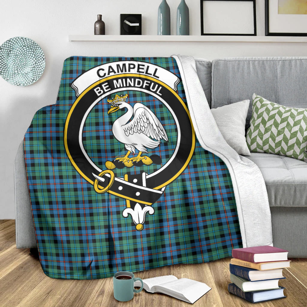 Campbell of Cawdor Ancient Tartan Blanket with Family Crest X-Large 59 x 79 inches 150 x 200 cm - Tartan Vibes Clothing