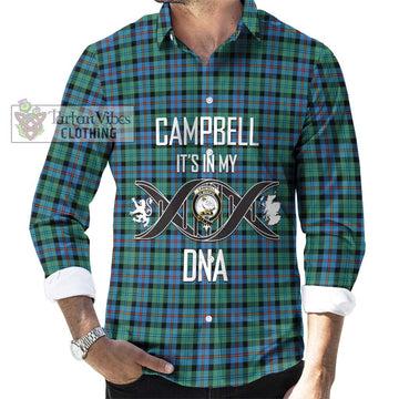 Campbell of Cawdor Ancient Tartan Long Sleeve Button Shirt with Family Crest DNA In Me Style