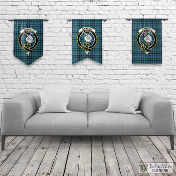 Campbell of Cawdor Ancient Tartan Gonfalon, Tartan Banner with Family Crest