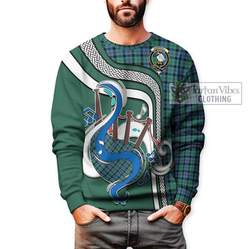 Campbell of Cawdor Ancient Tartan Sweatshirt with Epic Bagpipe Style