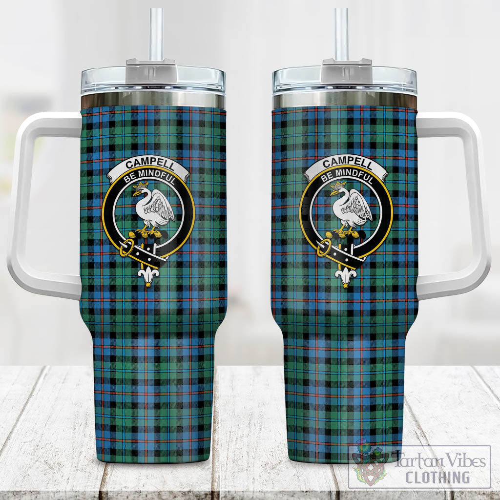 Tartan Vibes Clothing Campbell of Cawdor Ancient Tartan and Family Crest Tumbler with Handle