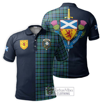 Campbell of Cawdor Ancient Tartan Polo Shirt Alba with Scottish Lion Royal Arm Half Style