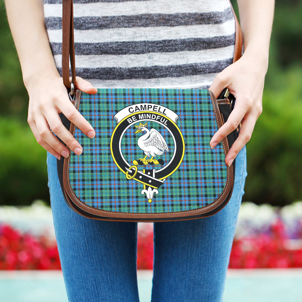 Campbell of Cawdor Ancient Tartan Saddle Bag with Family Crest One Size - Tartan Vibes Clothing