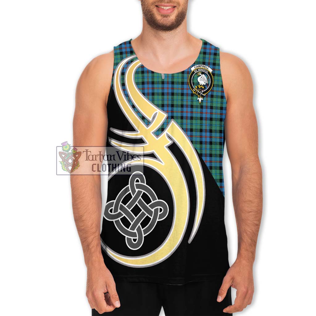 Campbell of Cawdor Ancient Tartan Men's Tank Top with Family Crest and Celtic Symbol Style Men - Tartan Vibes Clothing