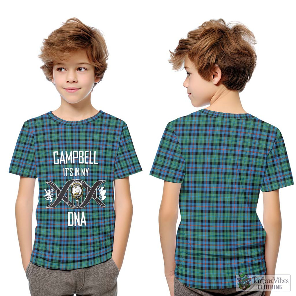 Campbell of Cawdor Ancient Tartan Kid T-Shirt with Family Crest DNA In Me Style Youth XL Size14 - Tartanvibesclothing Shop