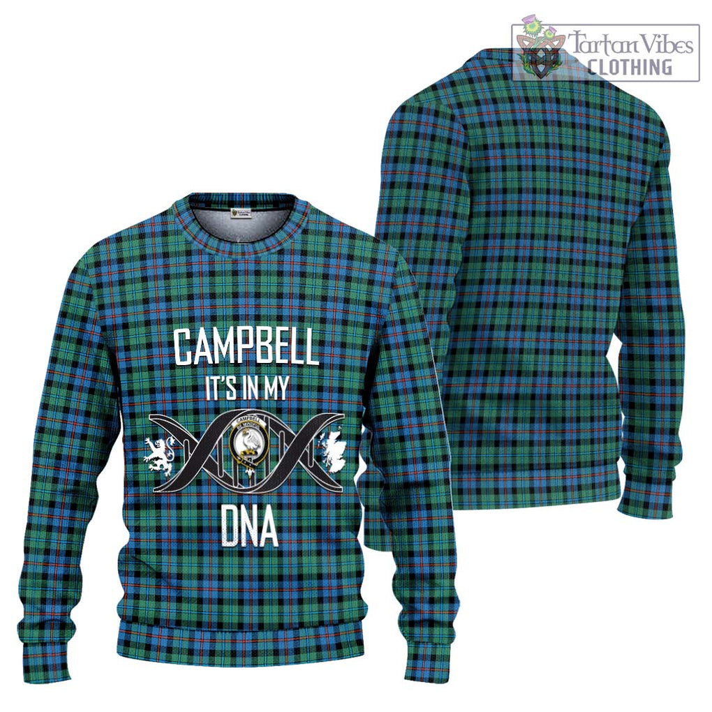 Campbell of Cawdor Ancient Tartan Knitted Sweater with Family Crest DNA In Me Style Unisex - Tartanvibesclothing Shop