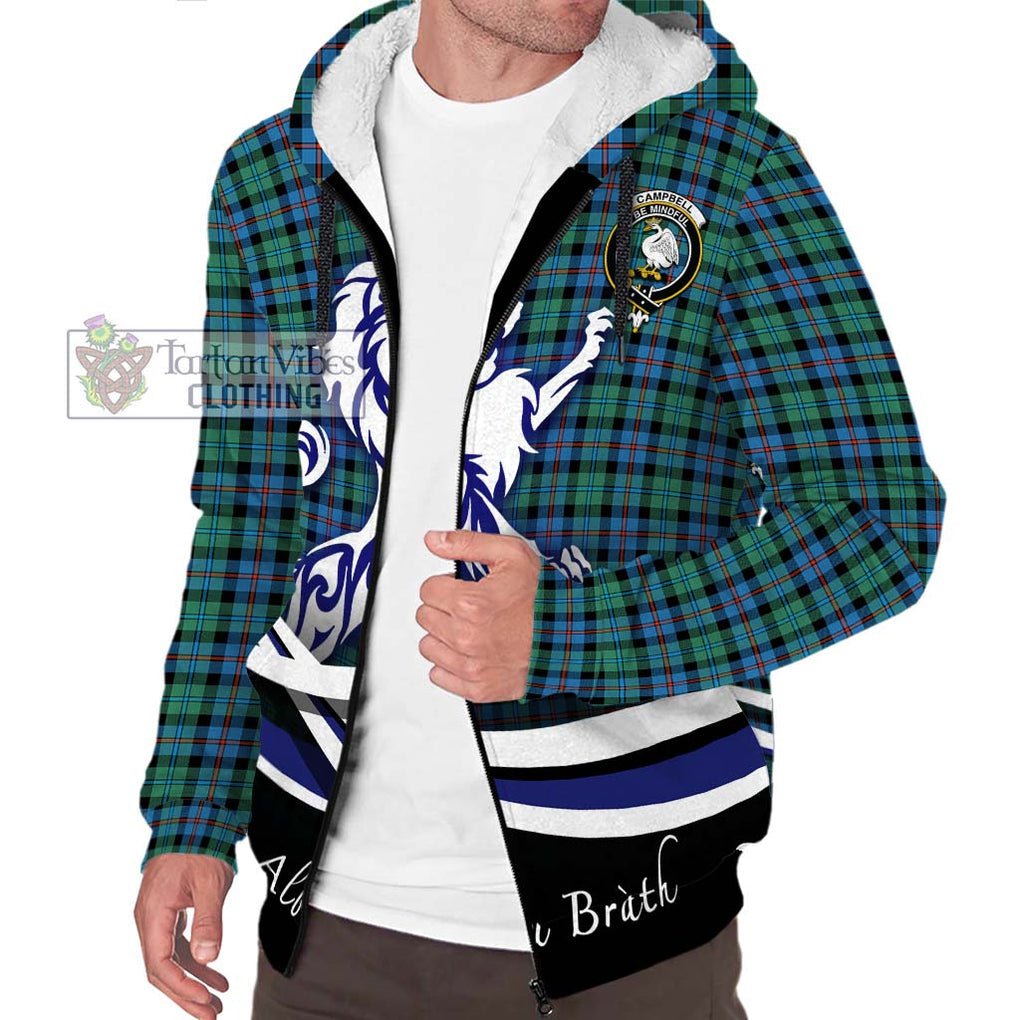 Campbell of Cawdor Ancient Tartan Sherpa Hoodie with Alba Gu Brath Regal Lion Emblem Unisex S - Tartanvibesclothing Shop