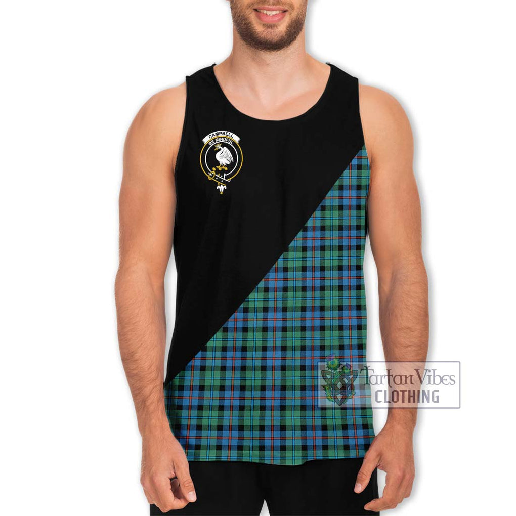 Campbell of Cawdor Ancient Tartan Men's Tank Top with Family Crest and Military Logo Style Men - Tartanvibesclothing Shop