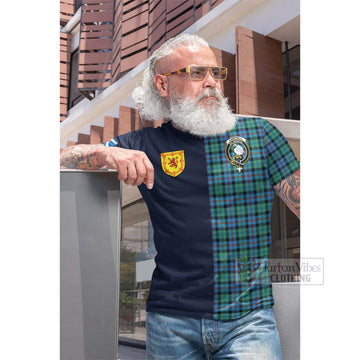 Campbell of Cawdor Ancient Tartan Cotton T-shirt Alba with Scottish Lion Royal Arm Half Style