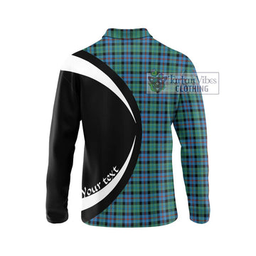 Campbell of Cawdor Ancient Tartan Long Sleeve Polo Shirt with Family Crest Circle Style