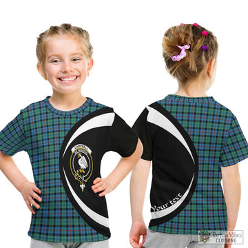 Campbell of Cawdor Ancient Tartan Kid T-Shirt with Family Crest Circle Style