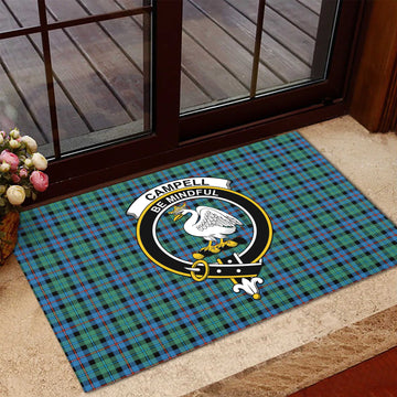 Campbell of Cawdor Ancient Tartan Door Mat with Family Crest