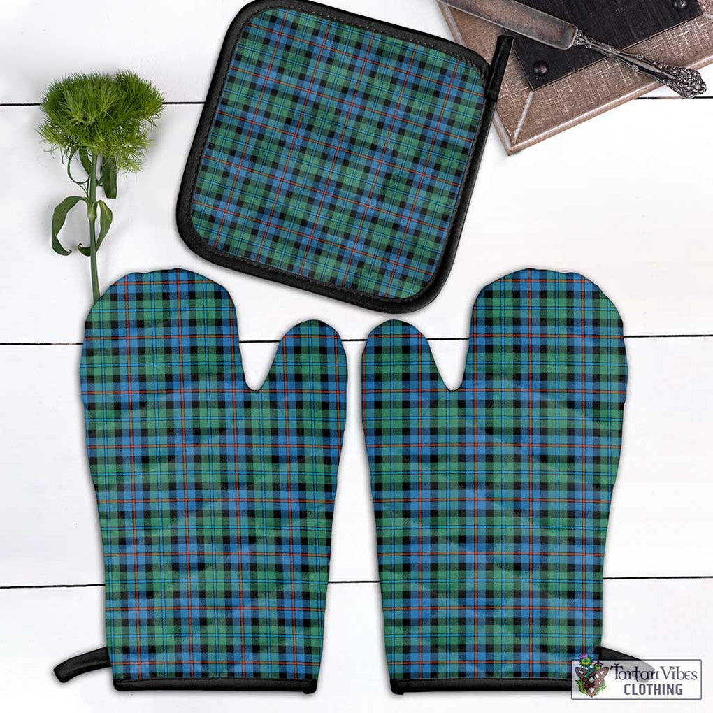 Campbell of Cawdor Ancient Tartan Combo Oven Mitt & Pot-Holder Combo 1 Oven Mitt & 1 Pot-Holder Black - Tartan Vibes Clothing