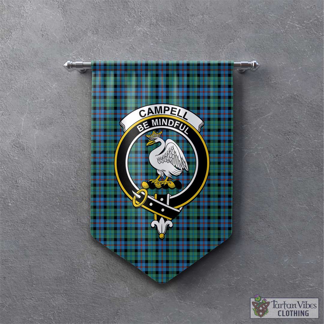 Tartan Vibes Clothing Campbell of Cawdor Ancient Tartan Gonfalon, Tartan Banner with Family Crest