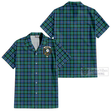 Campbell of Cawdor Ancient Tartan Cotton Hawaiian Shirt with Family Crest