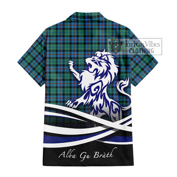 Campbell of Cawdor Ancient Tartan Short Sleeve Button Shirt with Alba Gu Brath Regal Lion Emblem