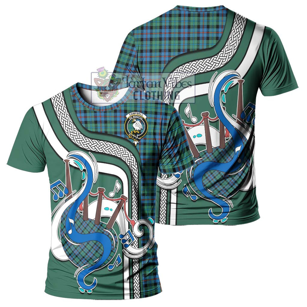 Campbell of Cawdor Ancient Tartan T-Shirt with Epic Bagpipe Style - Tartanvibesclothing Shop