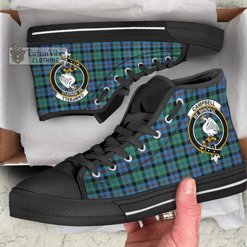 Campbell of Cawdor Ancient Tartan High Top Shoes with Family Crest