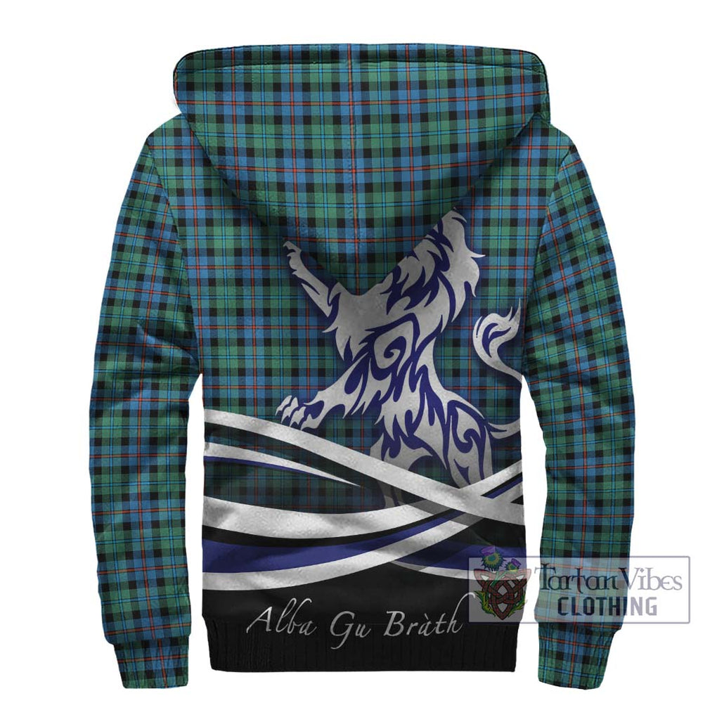 Campbell of Cawdor Ancient Tartan Sherpa Hoodie with Alba Gu Brath Regal Lion Emblem - Tartanvibesclothing Shop